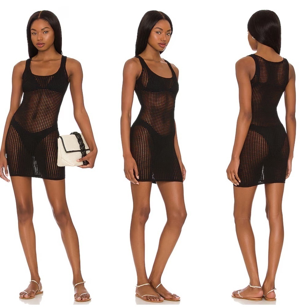 Superdown Talulah Knit Mini Dress in Black Size L